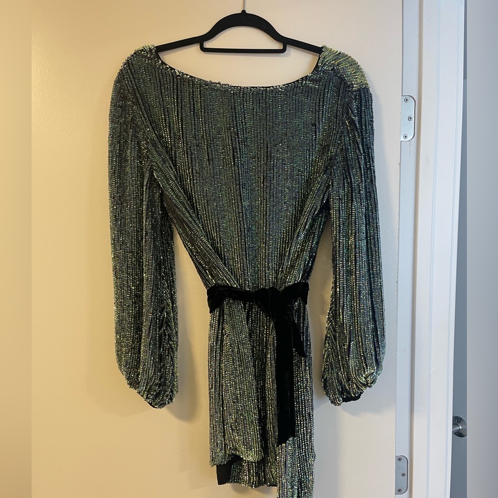 Retrofete teal sequin dress